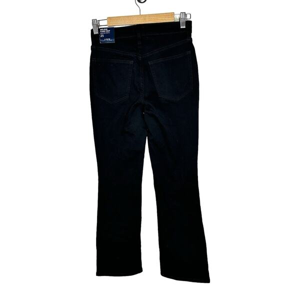 NWT J Crew Factory Women‎ Mid Rise Flare Crop Jeans 25 Signature Stretch Black - Picture 9 of 14